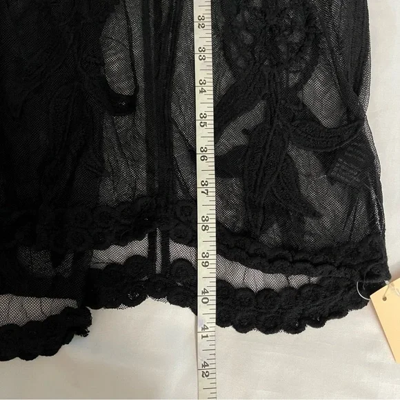 Black embroidered dream catcher lacebeach cover up kimono